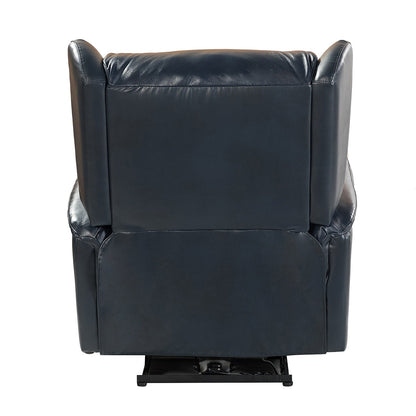 Fauteuil inclinable électrique en cuir véritable Eliseo avec port USB et design à oreilles