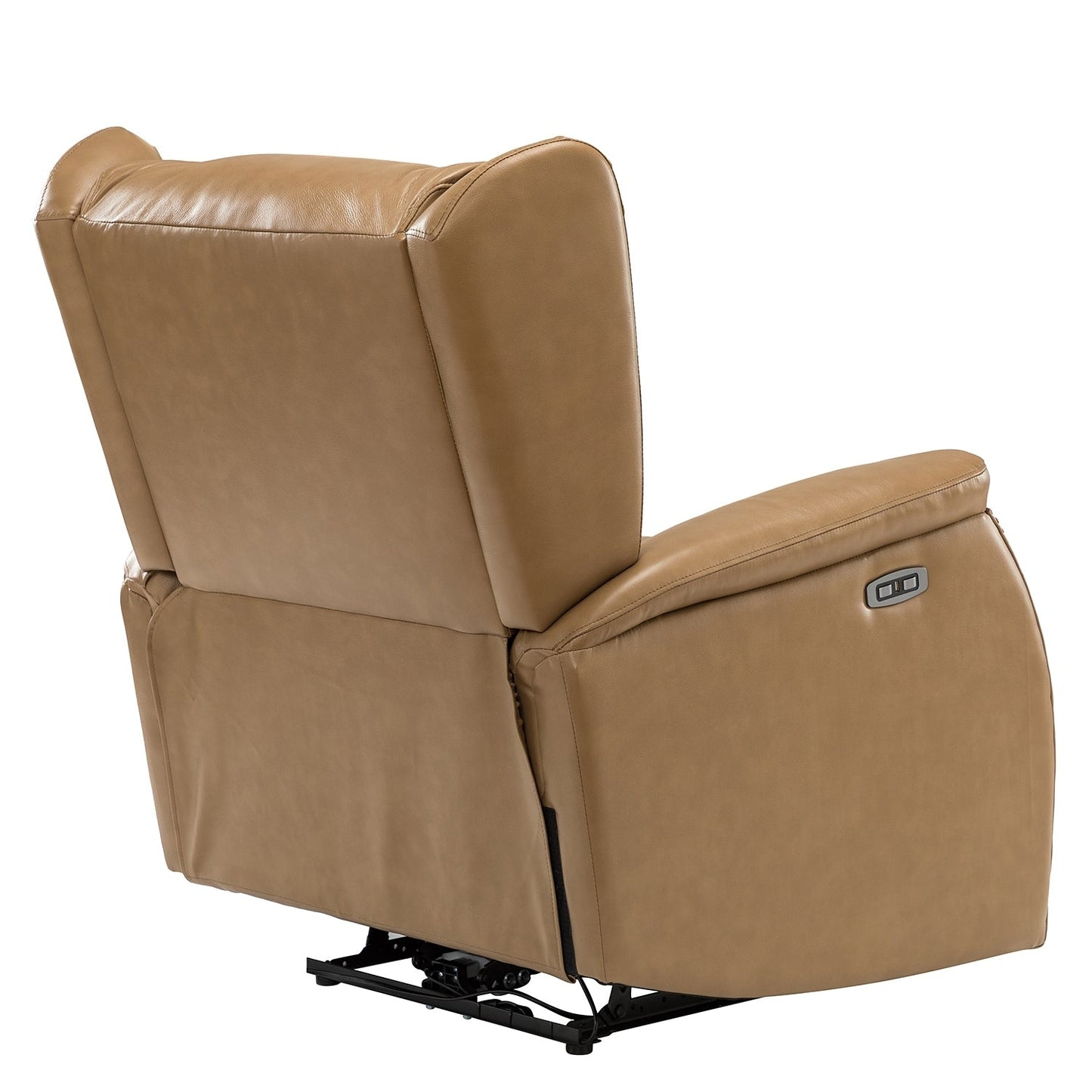Fauteuil inclinable électrique en cuir véritable Eliseo avec port USB et design à oreilles