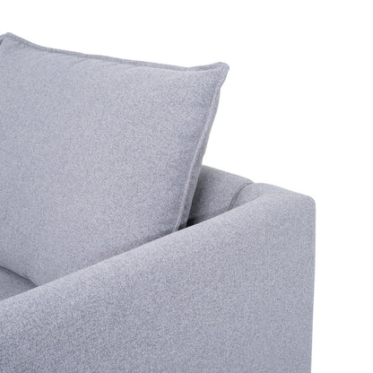 Canapé modulaire 3 pièces avec assise douce et confortable, canapé en lin avec cadre en bois robuste, idéal pour les petits espaces