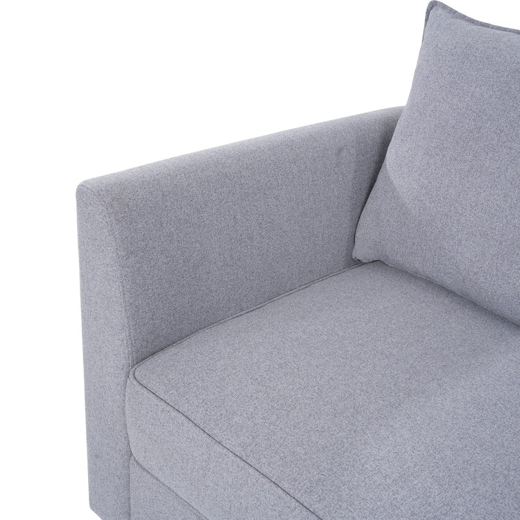 Canapé modulaire 3 pièces avec assise douce et confortable, canapé en lin avec cadre en bois robuste, idéal pour les petits espaces