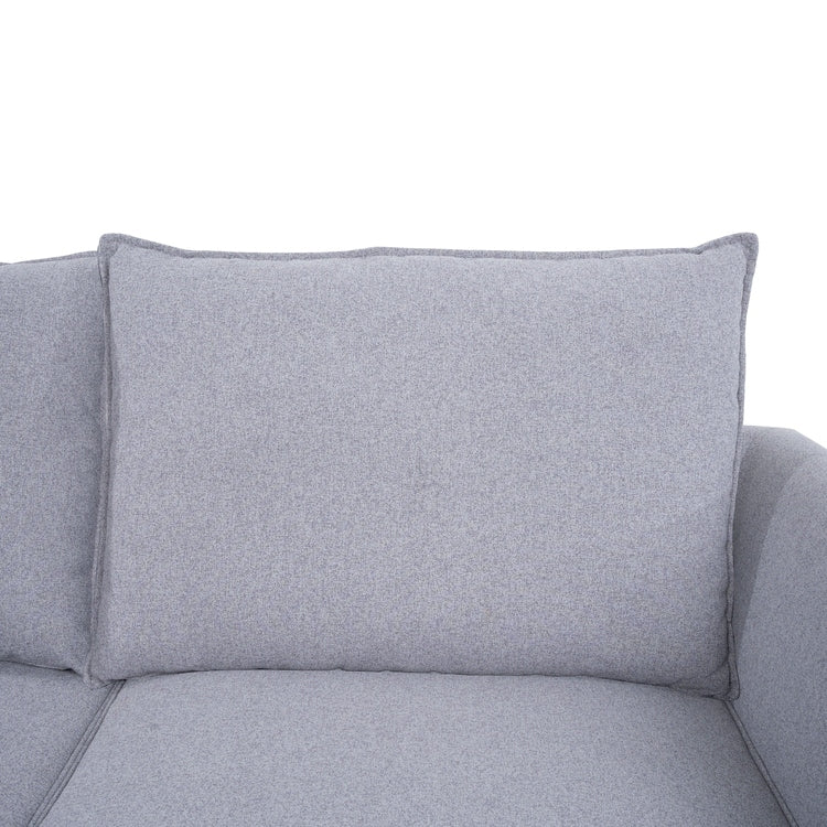 Canapé modulaire 3 pièces avec assise douce et confortable, canapé en lin avec cadre en bois robuste, idéal pour les petits espaces