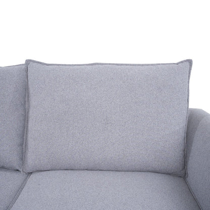 Canapé modulaire 3 pièces avec assise douce et confortable, canapé en lin avec cadre en bois robuste, idéal pour les petits espaces