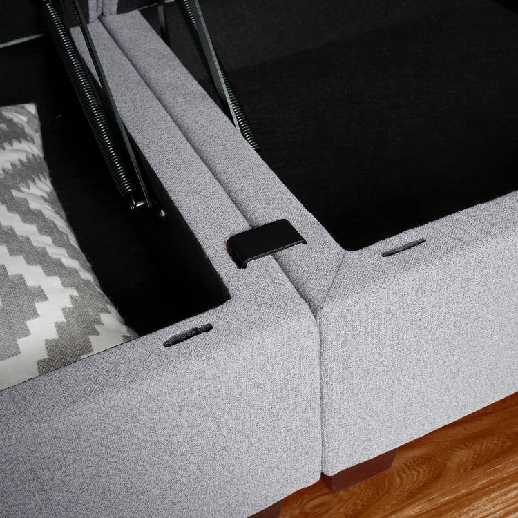 Canapé modulaire 3 pièces avec assise douce et confortable, canapé en lin avec cadre en bois robuste, idéal pour les petits espaces