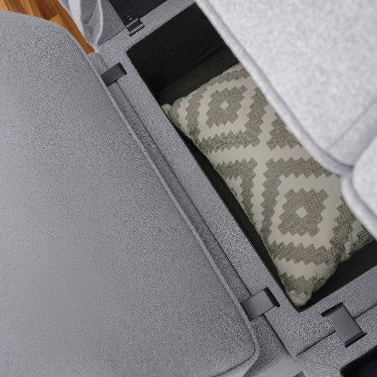 Canapé modulaire 3 pièces avec assise douce et confortable, canapé en lin avec cadre en bois robuste, idéal pour les petits espaces