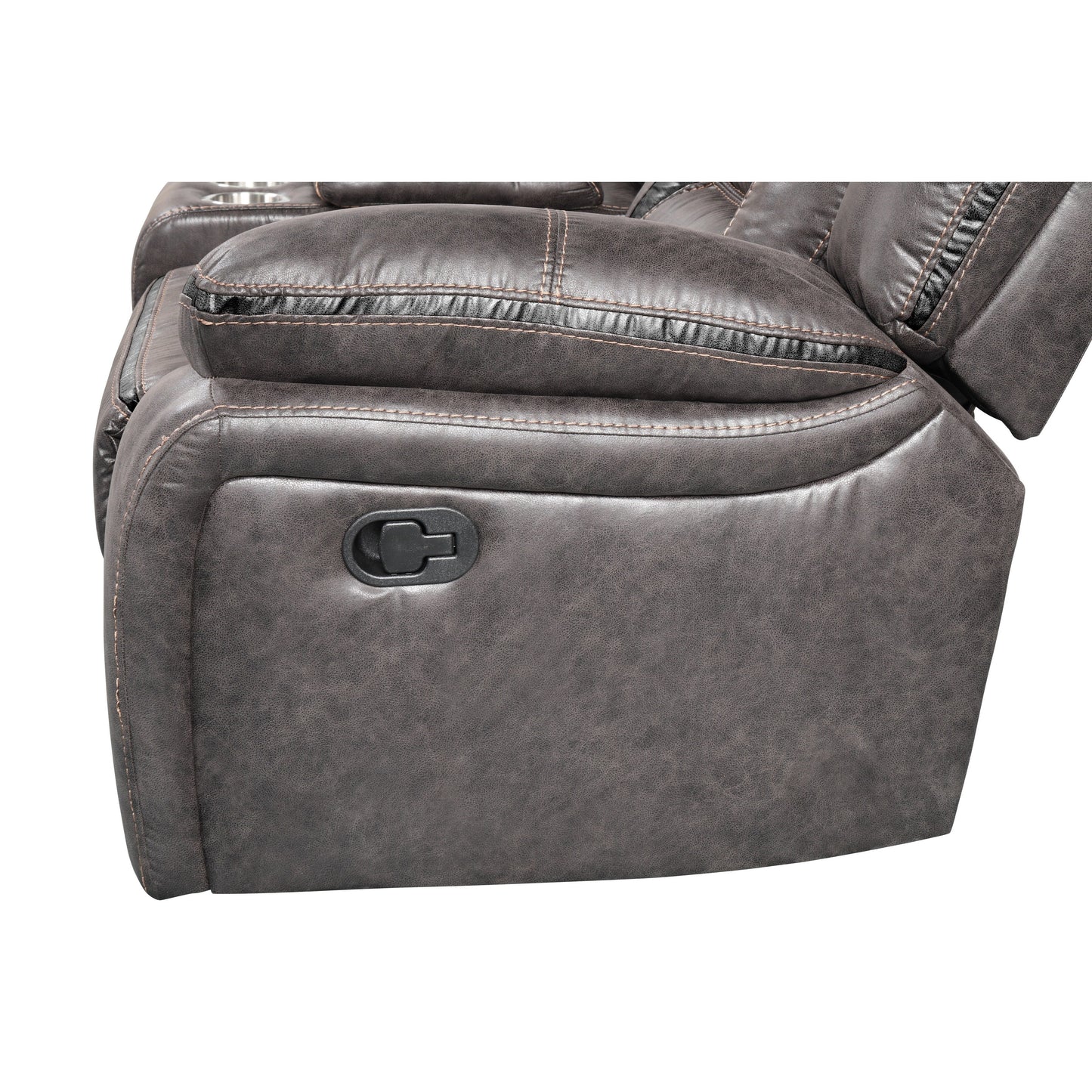 Canapé inclinable à mouvement manuel Elkton de Roundhill Furniture avec console de rangement