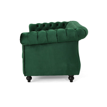 Canapé Chesterfield Emerald à boutons capitonnés avec têtes de clous