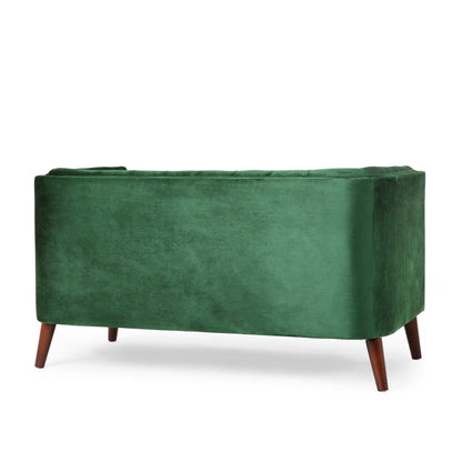 Canapé capitonné Emerald Modern 53,5 avec pieds en bois pour le salon