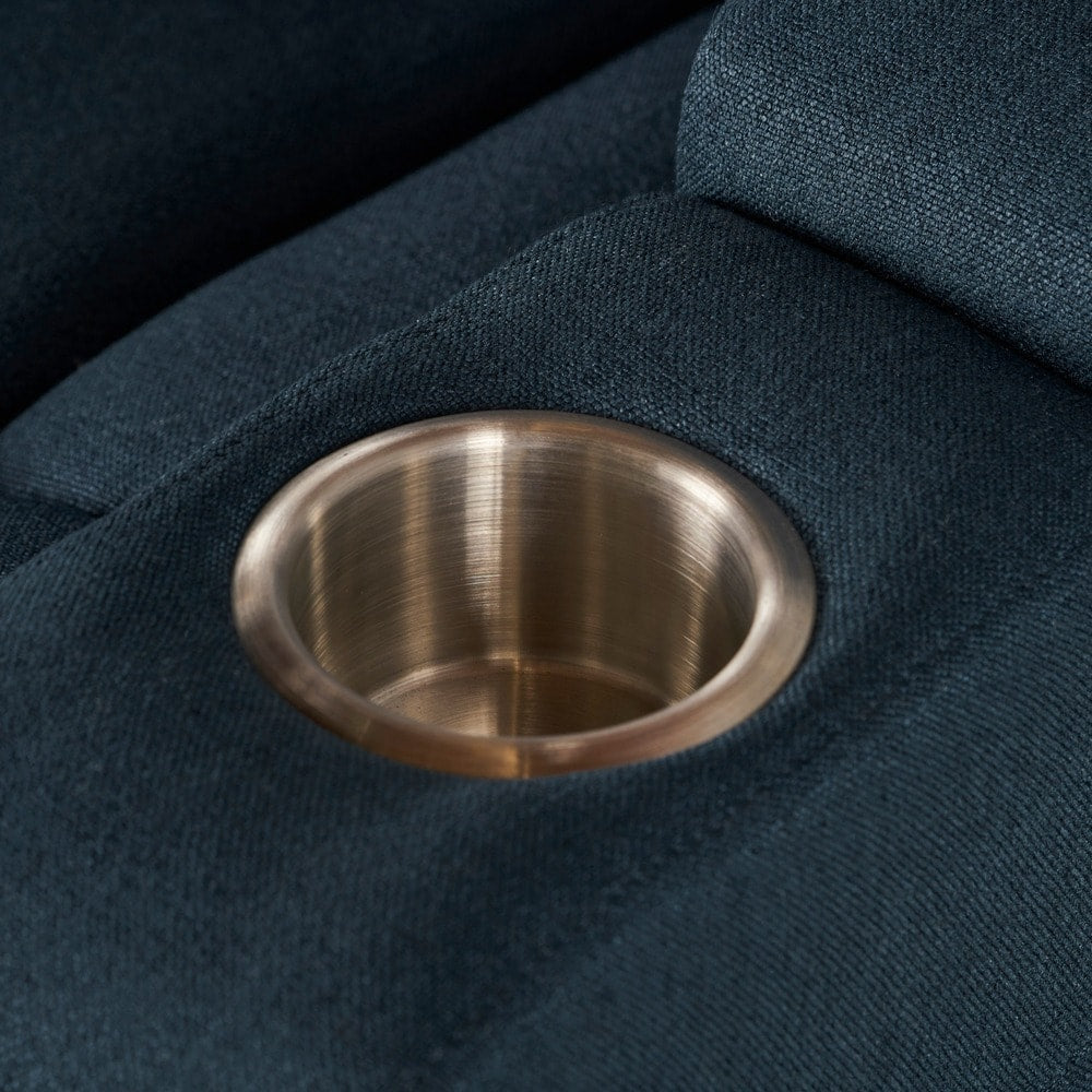 Fauteuil inclinable électrique en tissu Emersyn avec rangement pour accoudoirs et câble USB par Christopher Knight Home