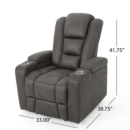 Fauteuil inclinable électrique en microfibre Emersyn par Christopher Knight Home
