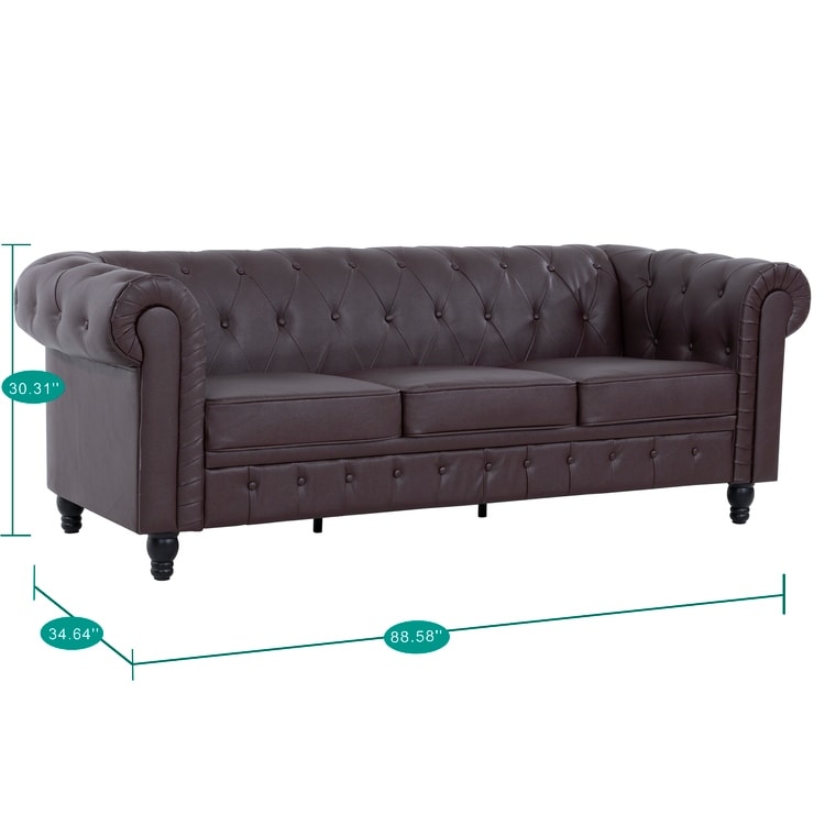 Canapé Chesterfield Élégance, Confort luxueux pour salons cosy, Canapé moderne du milieu du siècle, Élégance, Canapé 3 places