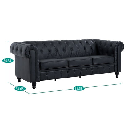 Canapé Chesterfield Élégance, Confort luxueux pour salons cosy, Canapé moderne du milieu du siècle, Élégance, Canapé 3 places