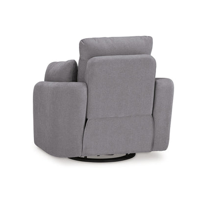 Fauteuil inclinable pivotant manuel Emmett, polyester gris, 2 coussins