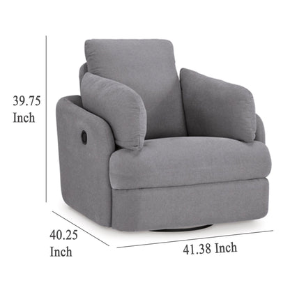 Fauteuil inclinable pivotant manuel Emmett, polyester gris, 2 coussins