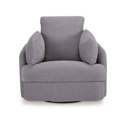 Fauteuil inclinable pivotant manuel Emmett, polyester gris, 2 coussins