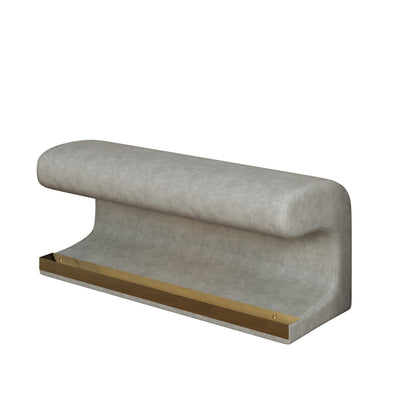 Banc d'entrée ottoman rembourré en cuir avec lumière à capteur LED pour salon, chambre à coucher, bout de lit