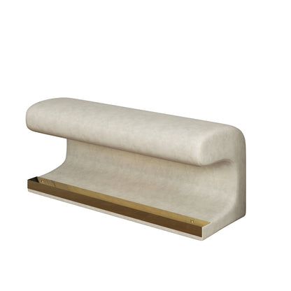 Banc d'entrée ottoman rembourré en cuir avec lumière à capteur LED pour salon, chambre à coucher, bout de lit