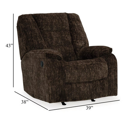 Fauteuil inclinable à bascule manuel Enzo, mousse, polyester marron chocolat