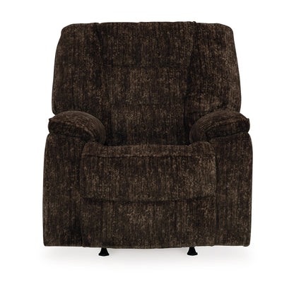 Fauteuil inclinable à bascule manuel Enzo, mousse, polyester marron chocolat
