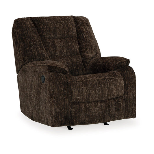 Fauteuil inclinable à bascule manuel Enzo, mousse, polyester marron chocolat
