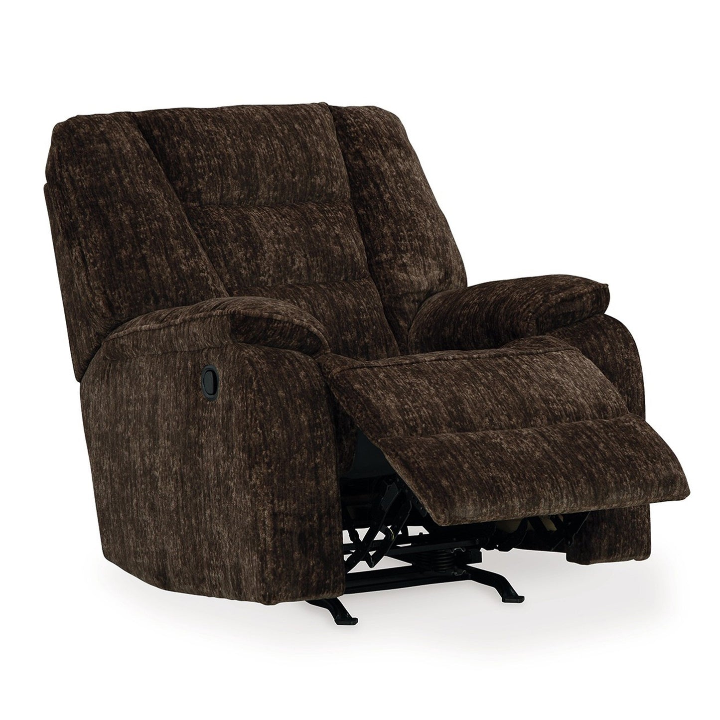 Fauteuil inclinable à bascule manuel Enzo, mousse, polyester marron chocolat