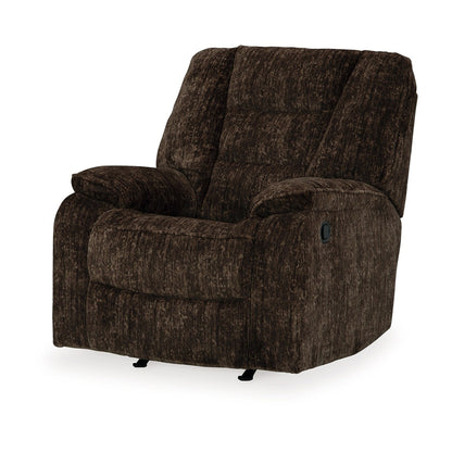 Fauteuil inclinable à bascule manuel Enzo, mousse, polyester marron chocolat