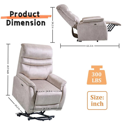 Fauteuil inclinable électrique ergonomique en velours avec télécommande et repose-pieds extensible