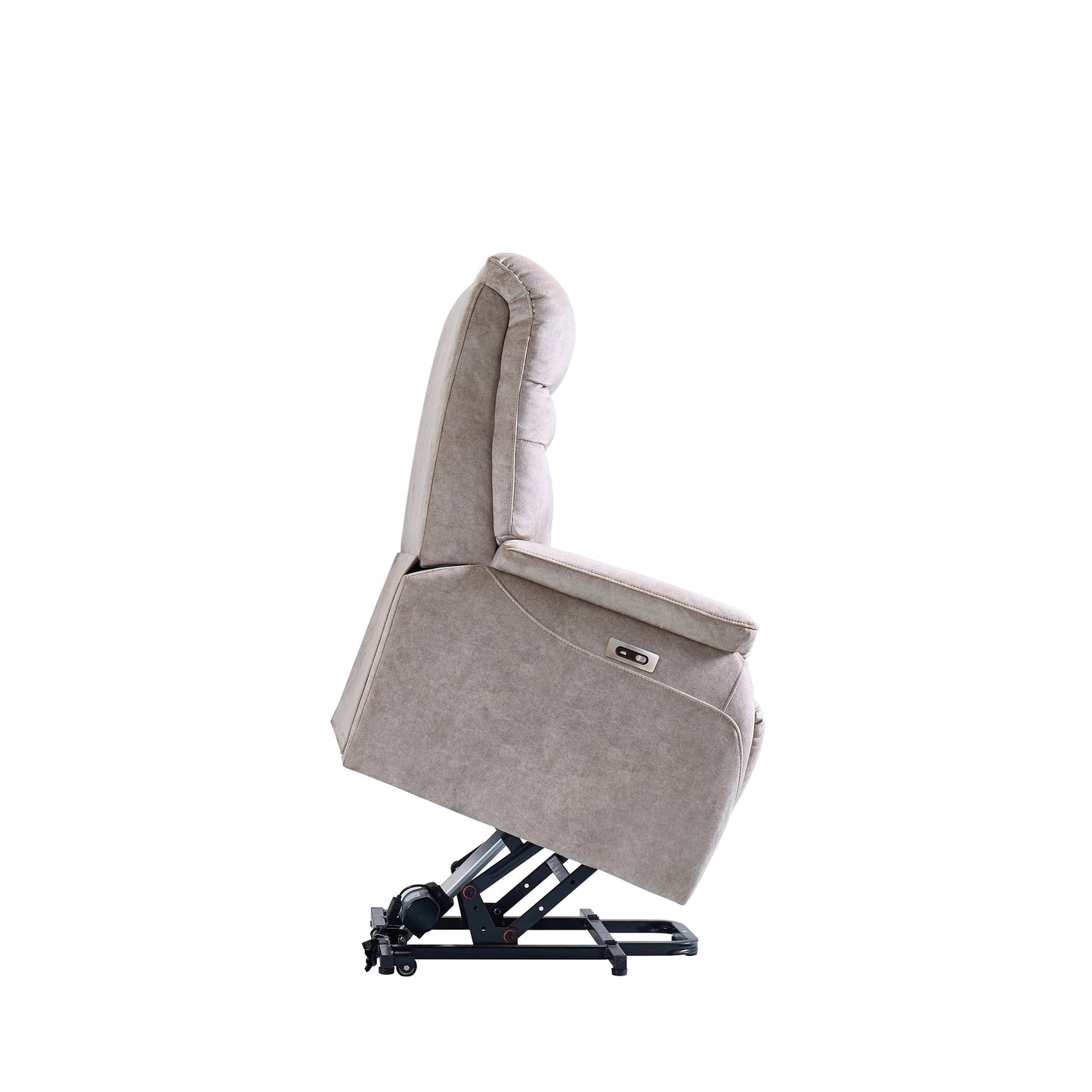 Fauteuil inclinable électrique ergonomique en velours avec télécommande et repose-pieds extensible