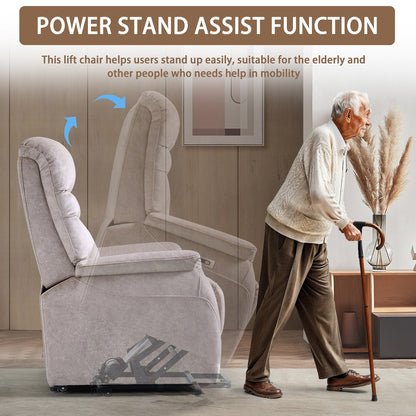 Fauteuil inclinable électrique ergonomique en velours avec télécommande et repose-pieds extensible