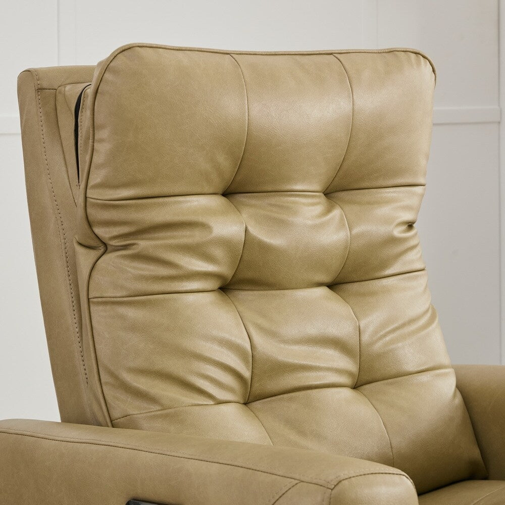 Fauteuil inclinable électrique ergonomique en cuir synthétique avec appui-tête et repose-pieds électriques et port de chargement USB