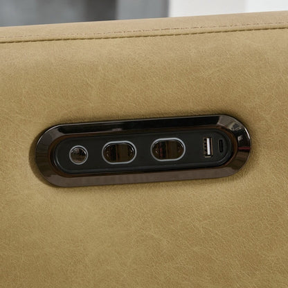 Fauteuil inclinable électrique ergonomique en cuir synthétique avec appui-tête et repose-pieds électriques et port de chargement USB