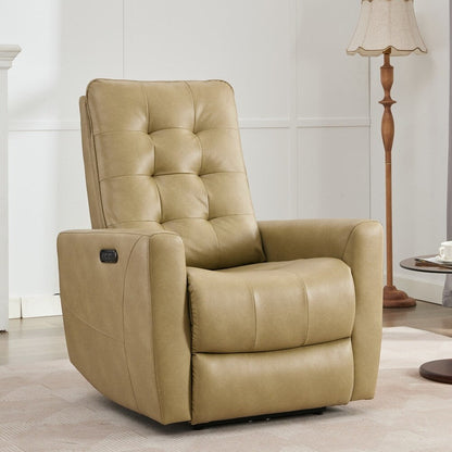 Fauteuil inclinable électrique ergonomique en cuir synthétique avec appui-tête et repose-pieds électriques et port de chargement USB