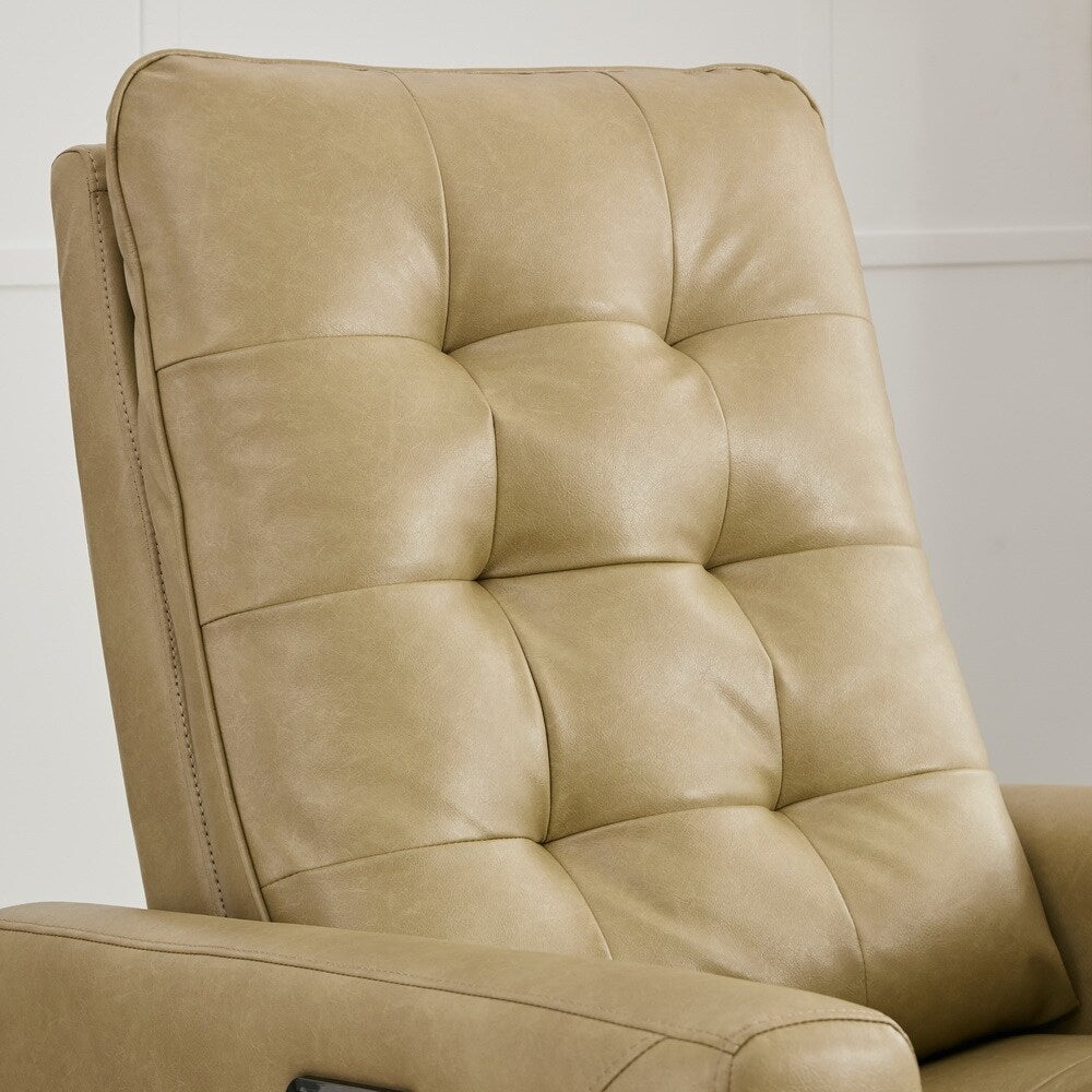 Fauteuil inclinable électrique ergonomique en cuir synthétique avec appui-tête et repose-pieds électriques et port de chargement USB