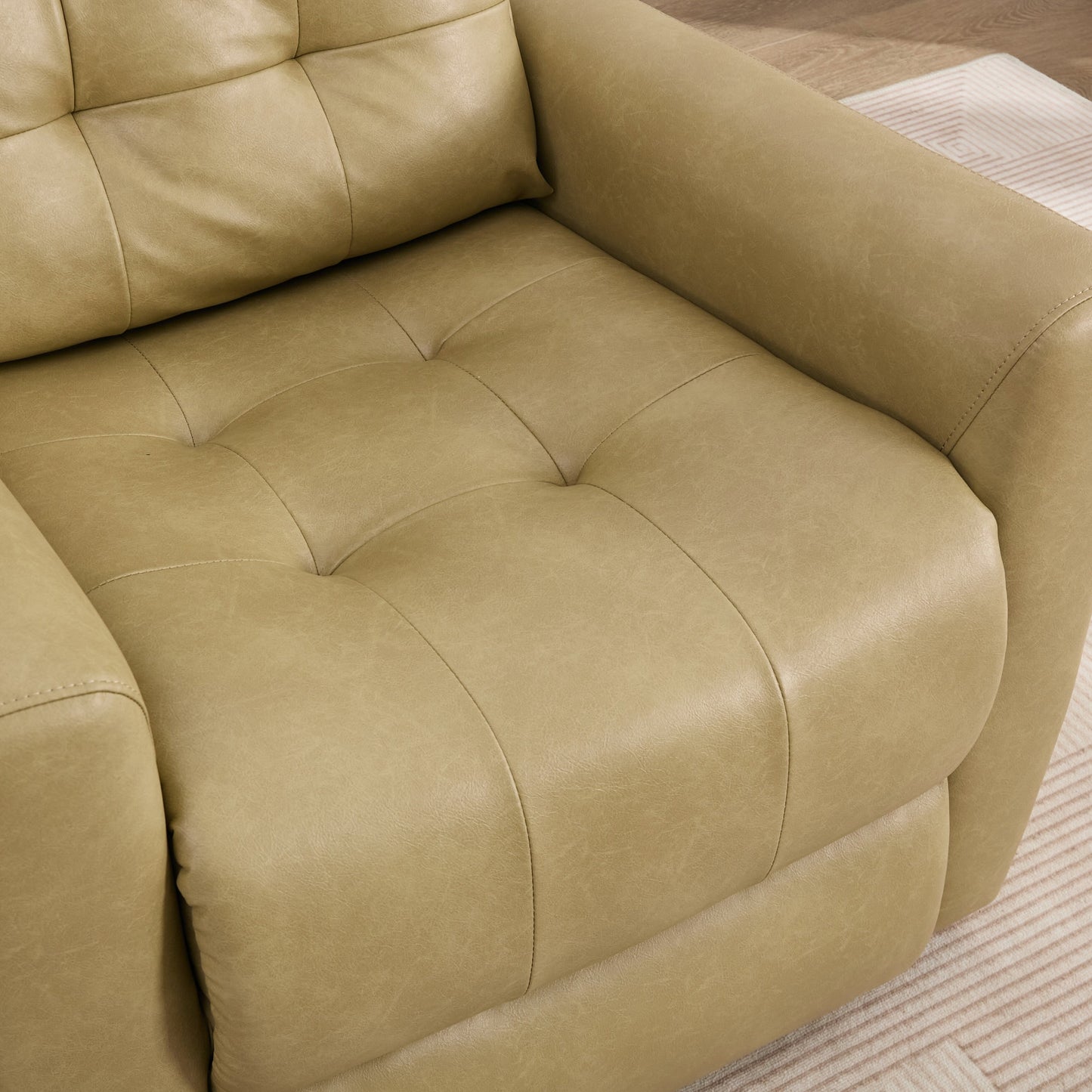 Fauteuil inclinable électrique ergonomique en cuir synthétique avec appui-tête et repose-pieds électriques et port de chargement USB