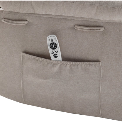 Fauteuil inclinable électrique ergonomique en velours avec massage par vibrations à 8 points, chauffage et poche latérale
