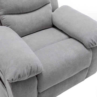 Fauteuil inclinable électrique ergonomique en velours avec massage par vibrations à 8 points, chauffage et poche latérale