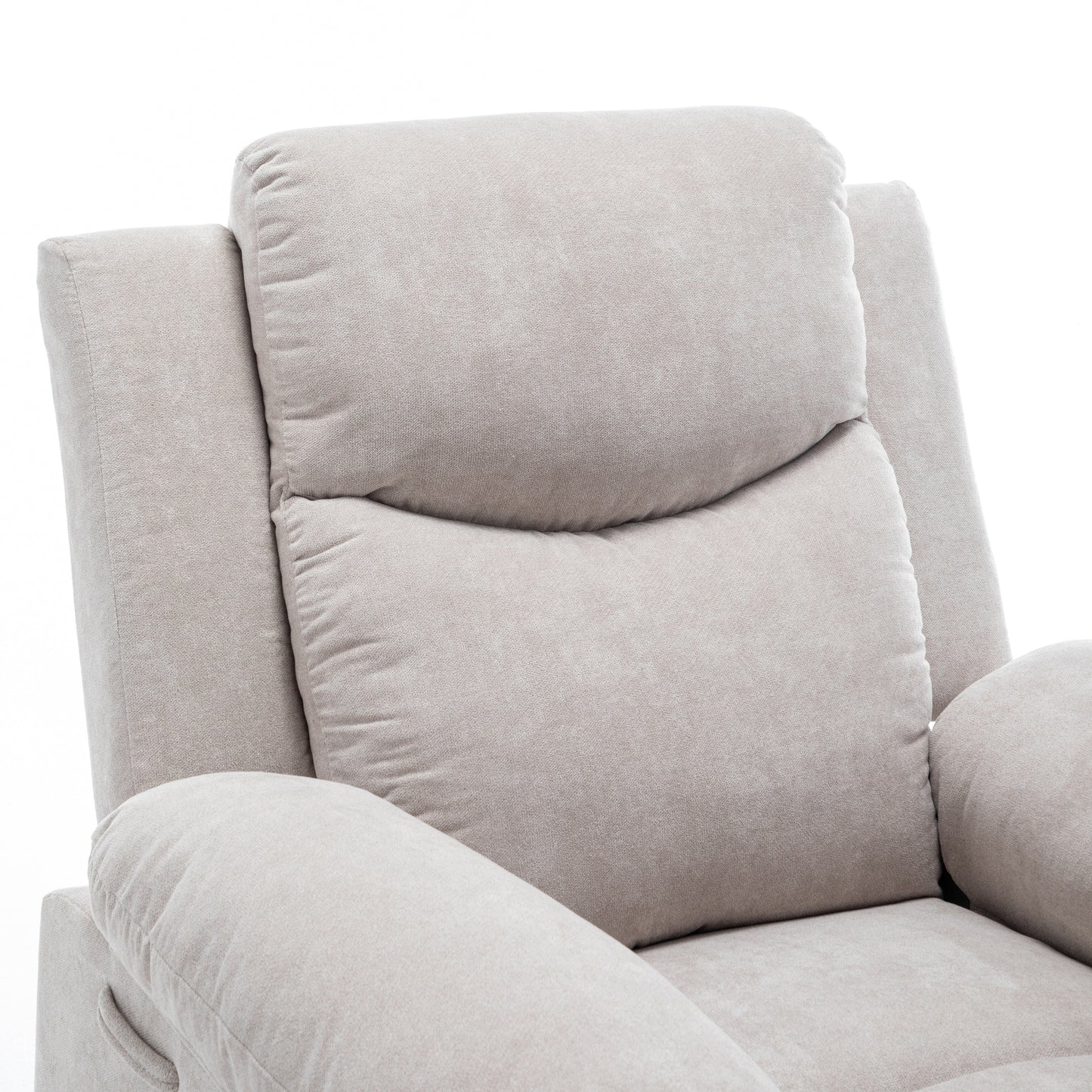 Fauteuil inclinable électrique ergonomique en velours avec massage par vibrations à 8 points, chauffage et poche latérale