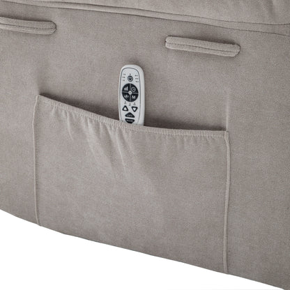 Fauteuil inclinable électrique ergonomique en velours avec massage par vibrations à 8 points, chauffage et poche latérale