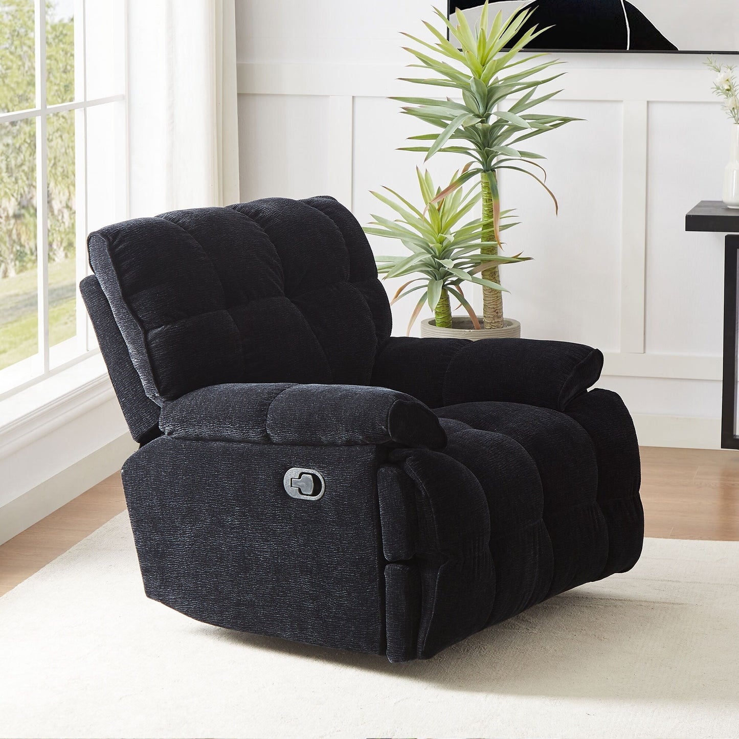 Fauteuil inclinable ergonomique pivotant à 360 degrés avec fauteuil inclinable manuel rembourré et repose-pieds