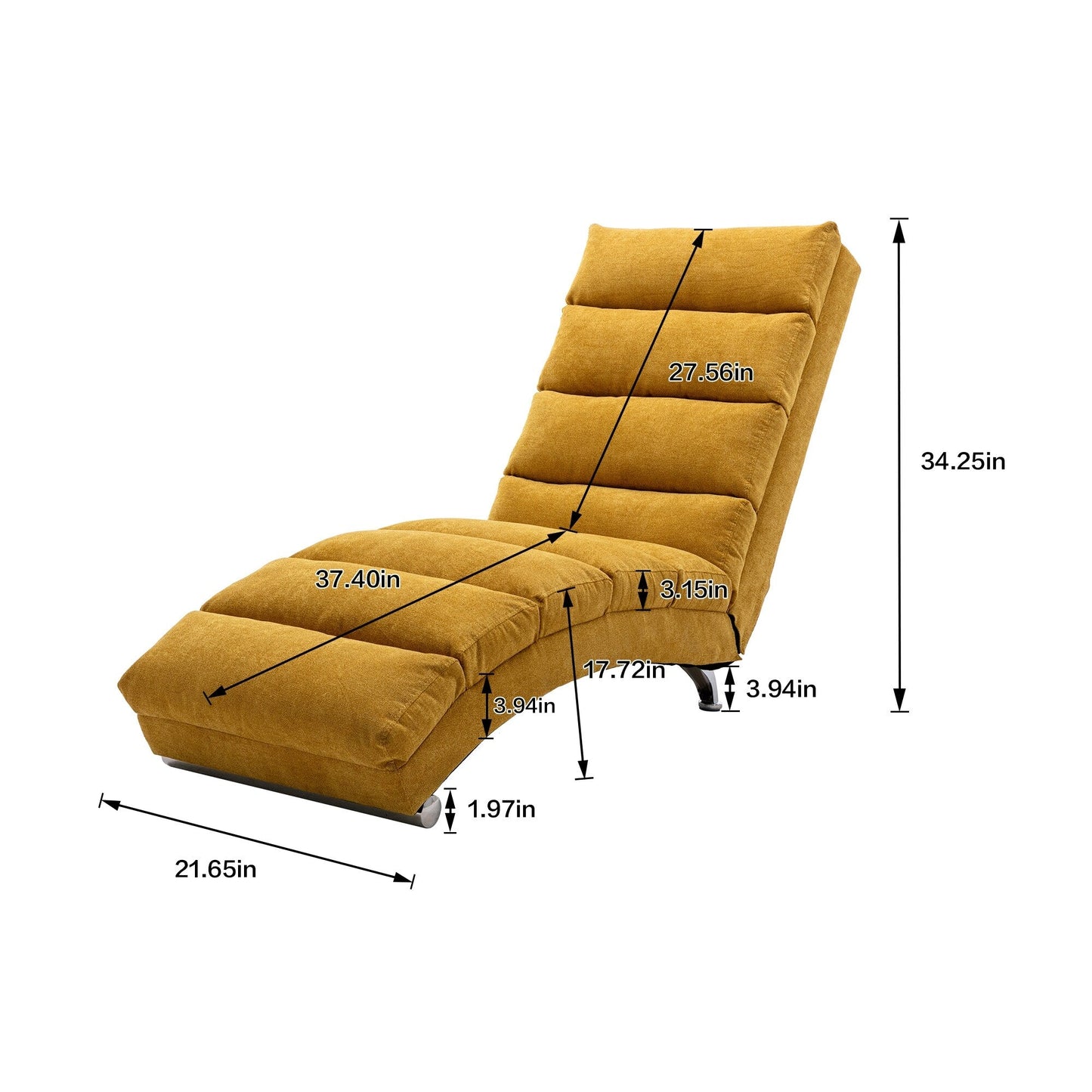 Chaise longue de massage ergonomique en lin, inclinable, capitonnée et rembourrée, avec télécommande et 5 modes de vibration
