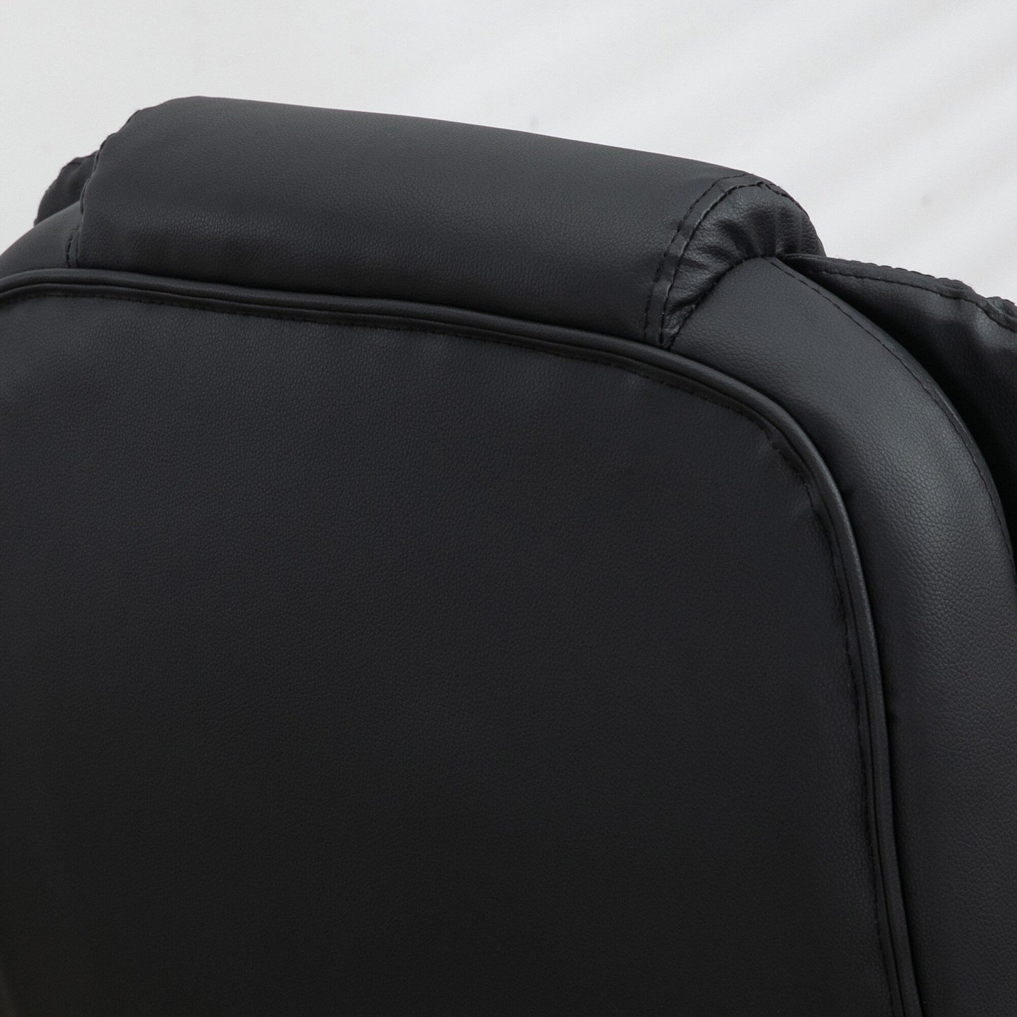 Fauteuil de bureau ergonomique et massant, inclinable et réglable à dossier haut, avec accoudoirs rembourrés et chauffage lombaire.