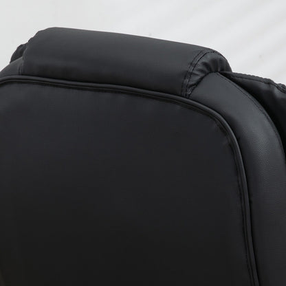 Fauteuil de bureau ergonomique et massant, inclinable et réglable à dossier haut, avec accoudoirs rembourrés et chauffage lombaire.