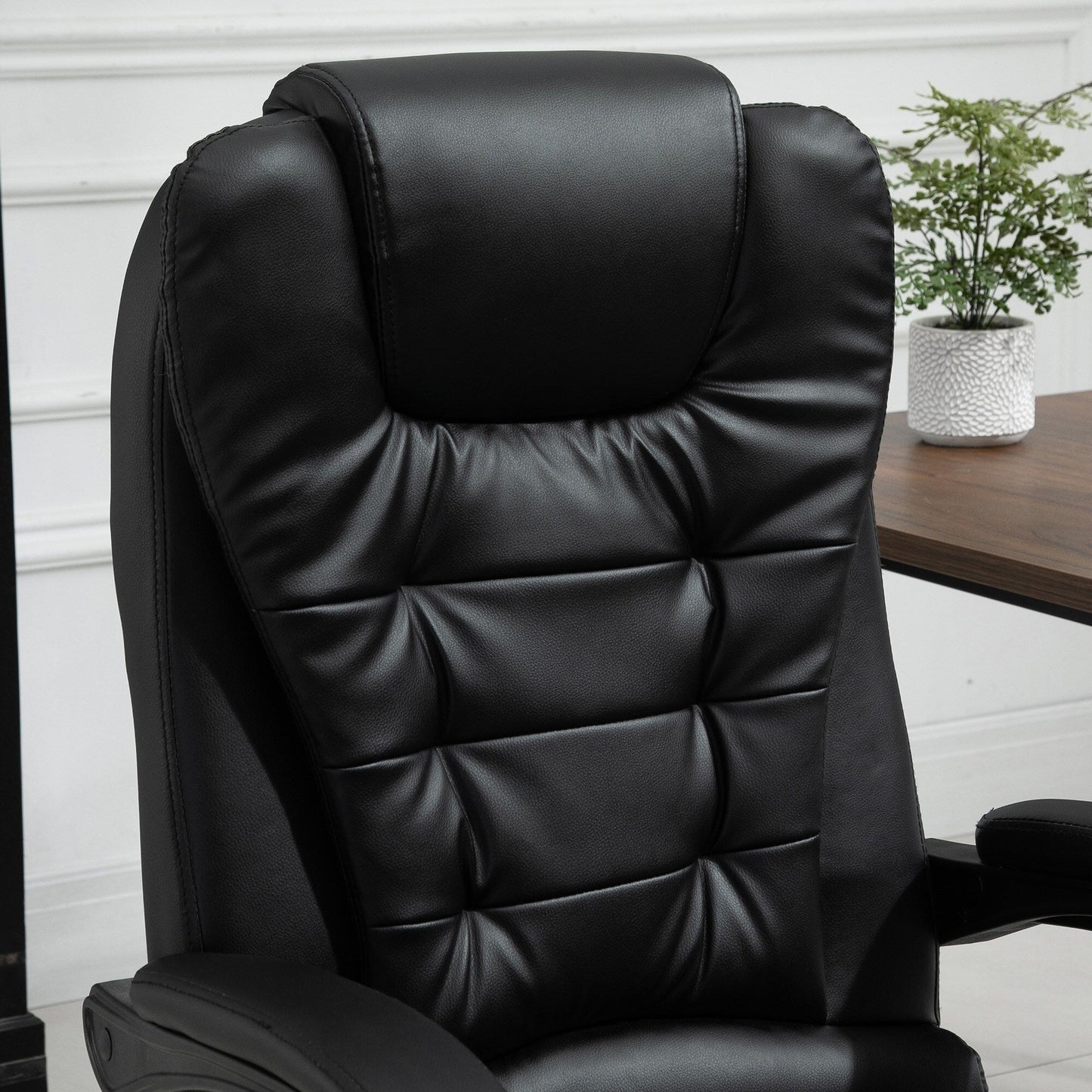 Fauteuil de bureau ergonomique et massant, inclinable et réglable, avec vibrations à 7 points et repose-pieds