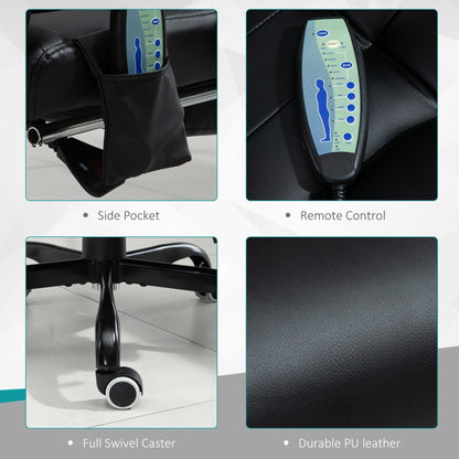 Fauteuil de bureau ergonomique et massant, inclinable et réglable, avec vibrations à 7 points et repose-pieds