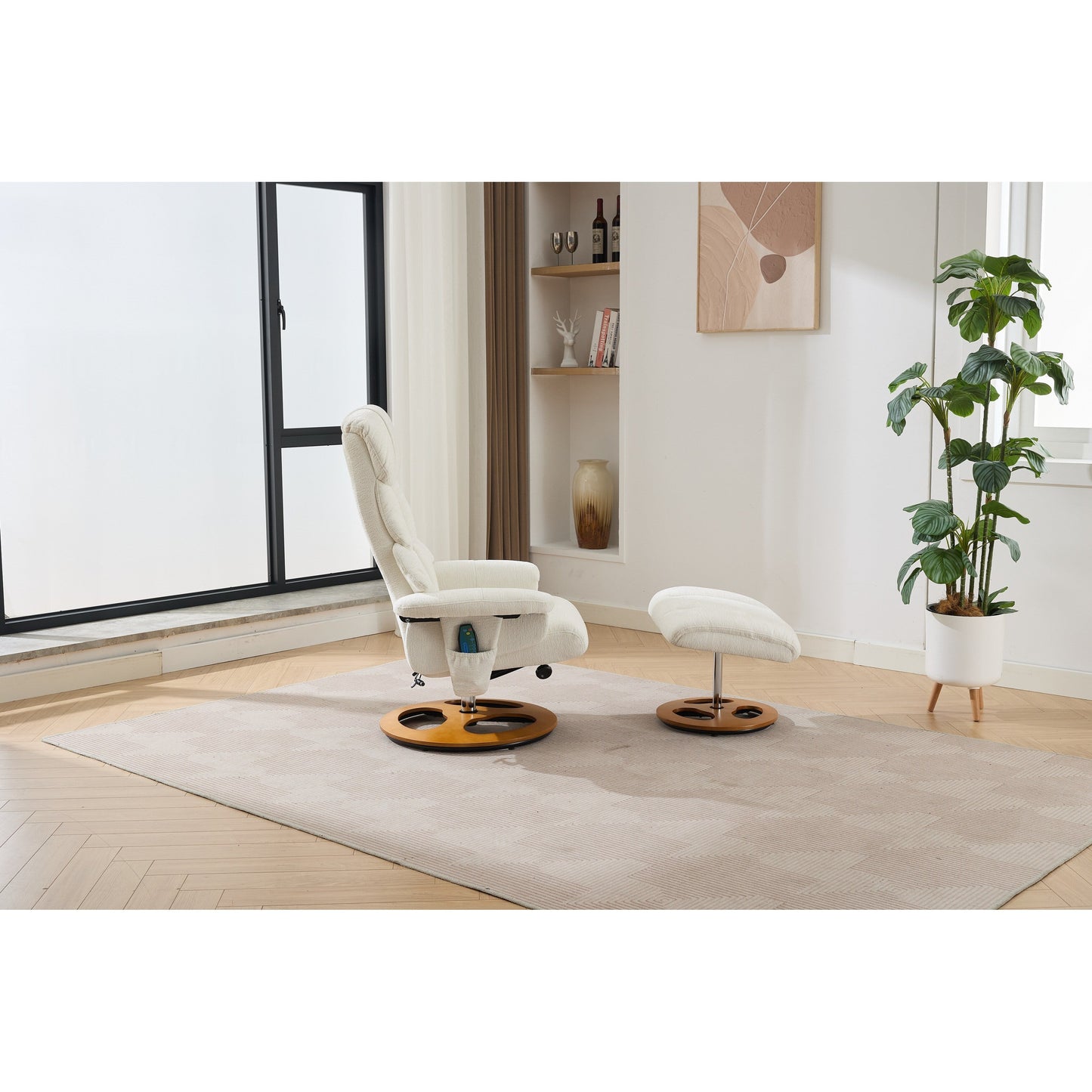 Fauteuil inclinable ergonomique avec pouf