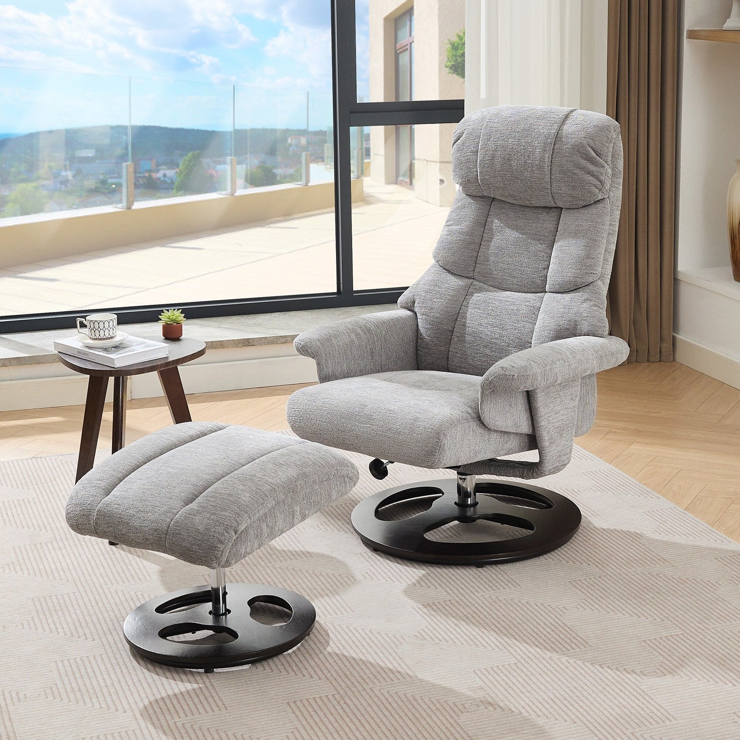 Fauteuil inclinable ergonomique avec pouf