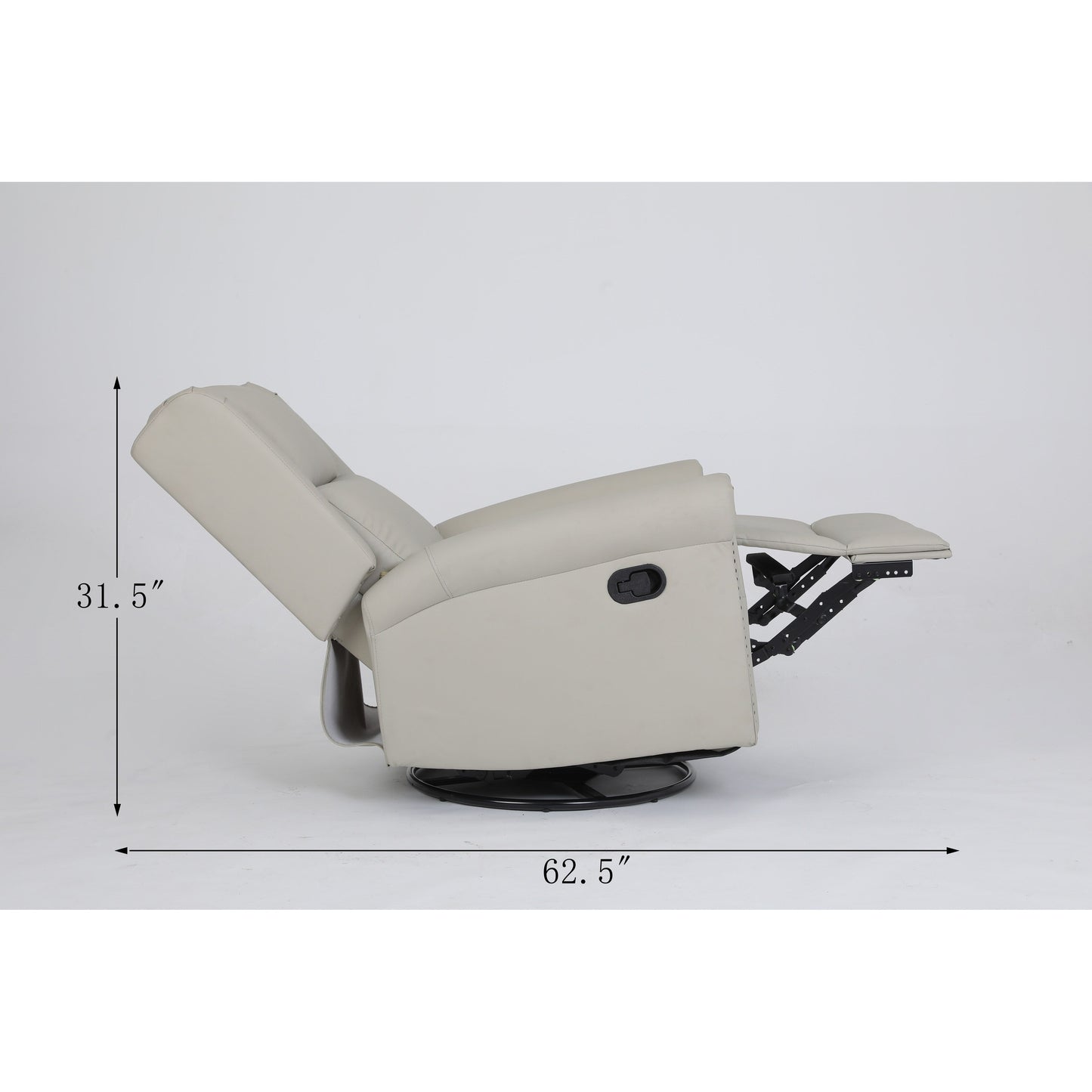 Fauteuil inclinable pivotant ergonomique avec ports USB/Type-C, dossier incurvé et coussin lombaire, rotation à 270°