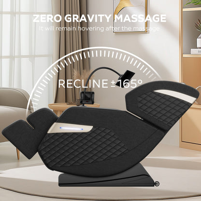 Fauteuil de massage ergonomique à gravité zéro avec airbag, chauffage et Bluetooth, repose-pieds réglable