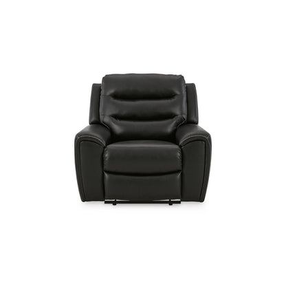 Fauteuil inclinable électrique Erine, appui-tête réglable, similicuir noir