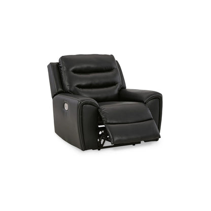 Fauteuil inclinable électrique Erine, appui-tête réglable, similicuir noir