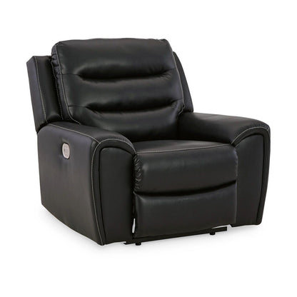 Fauteuil inclinable électrique Erine, appui-tête réglable, similicuir noir